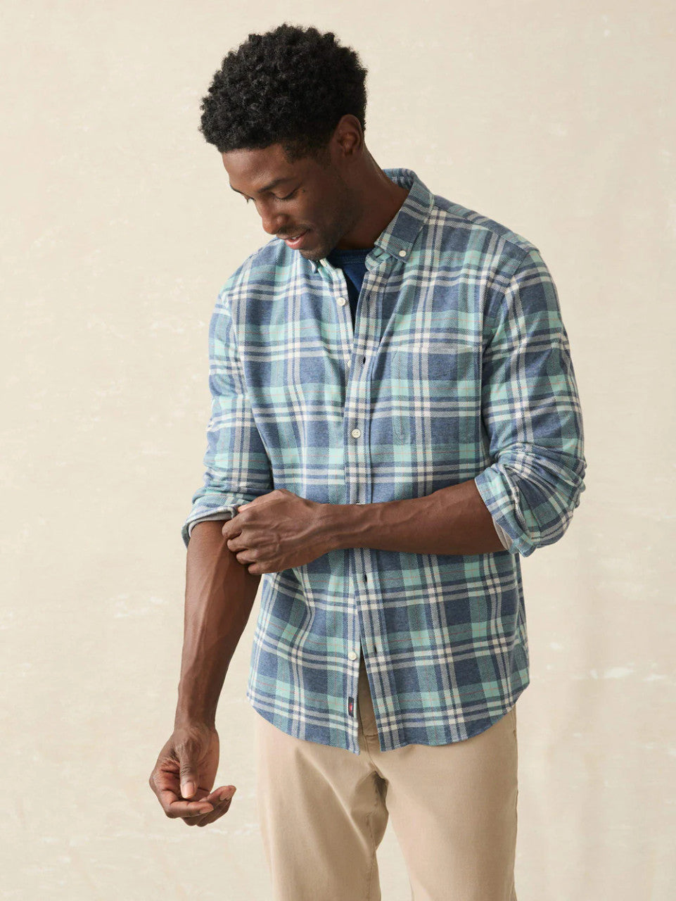 Faherty Coastline Knit Shirt: Holbrook Island Plaid