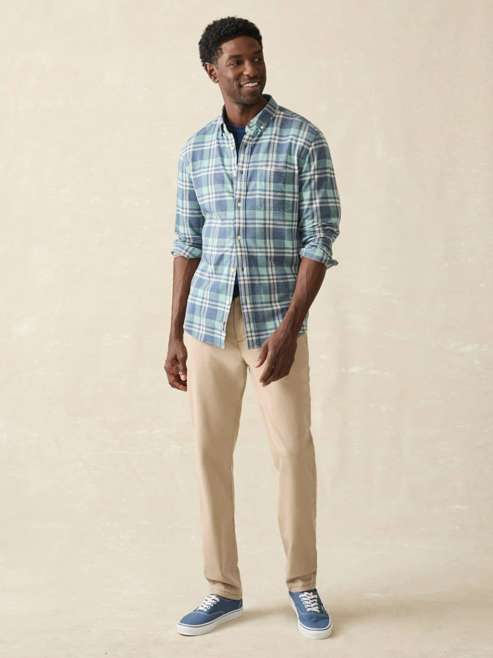 Faherty Coastline Knit Shirt: Holbrook Island Plaid