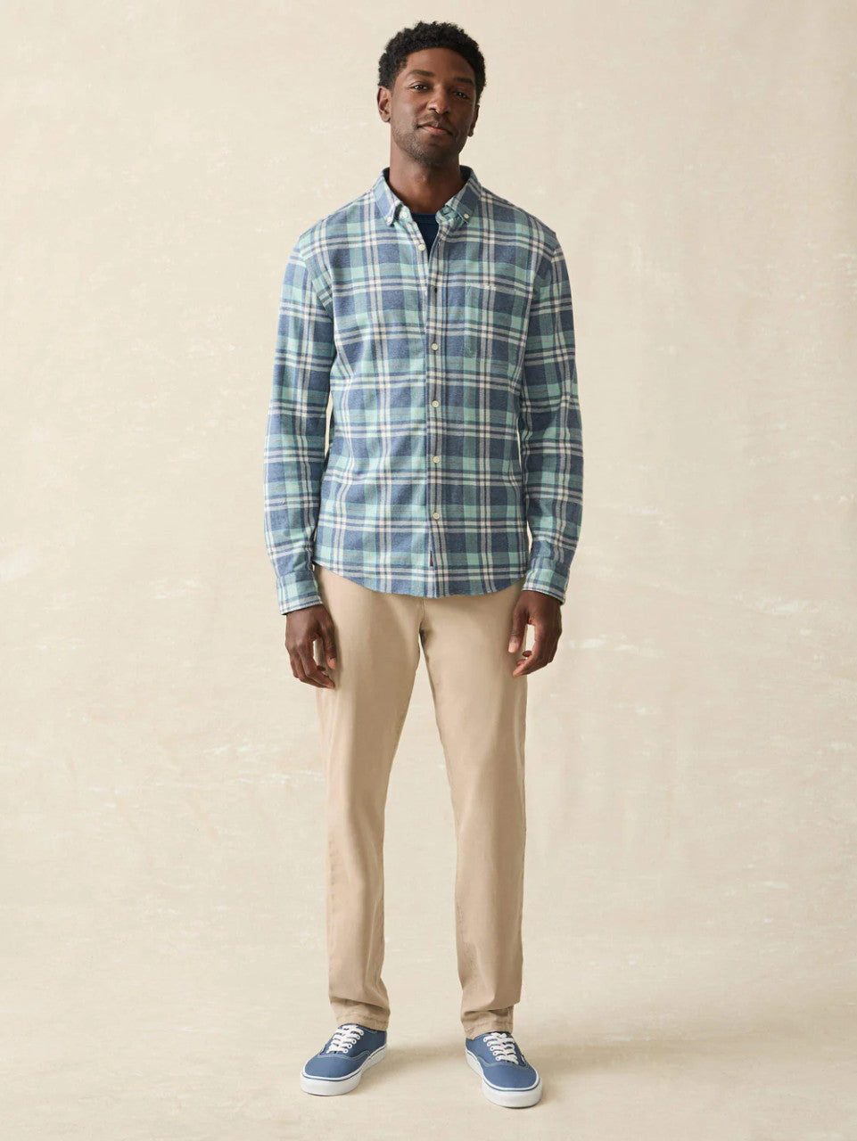 Faherty Coastline Knit Shirt: Holbrook Island Plaid