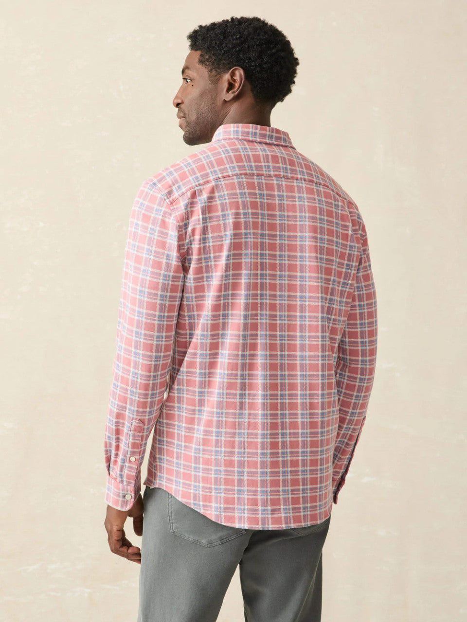 Faherty Coastline Knit Shirt: River Rose Plaid