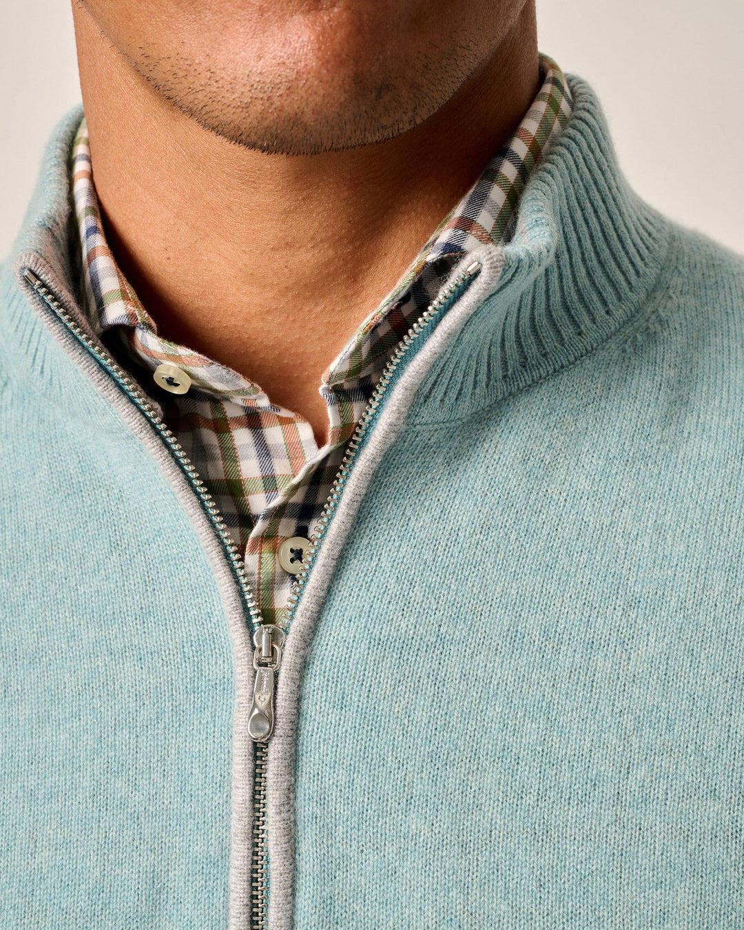 Johnnie-O Mayfair Cashmere Quarter Zip Sweater: Riviera