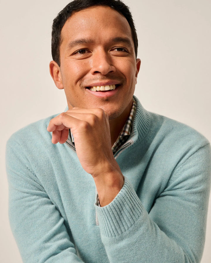 Johnnie-O Mayfair Cashmere Quarter Zip Sweater: Riviera