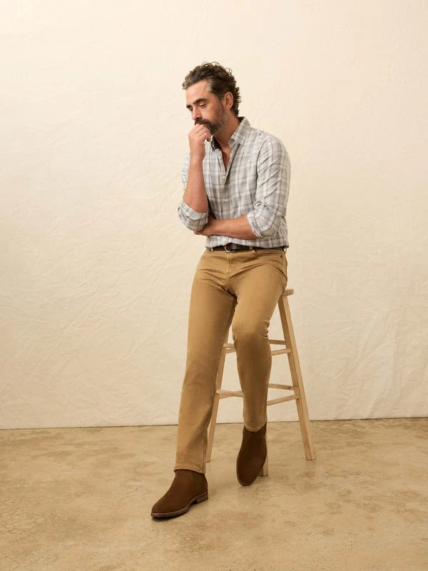 Faherty Stretch Terry 5-Pocket Pant: Elk Brown