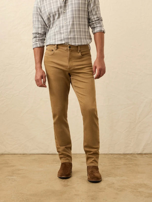 Faherty Stretch Terry 5-Pocket Pant: Elk Brown