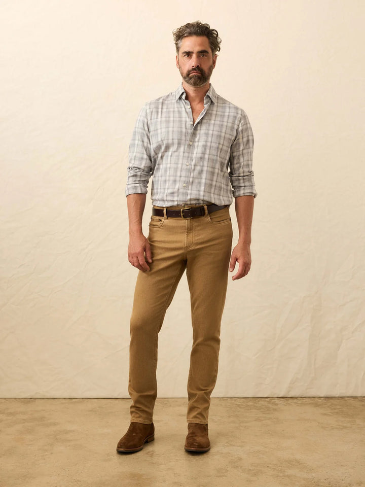 Faherty Stretch Terry 5-Pocket Pant: Elk Brown