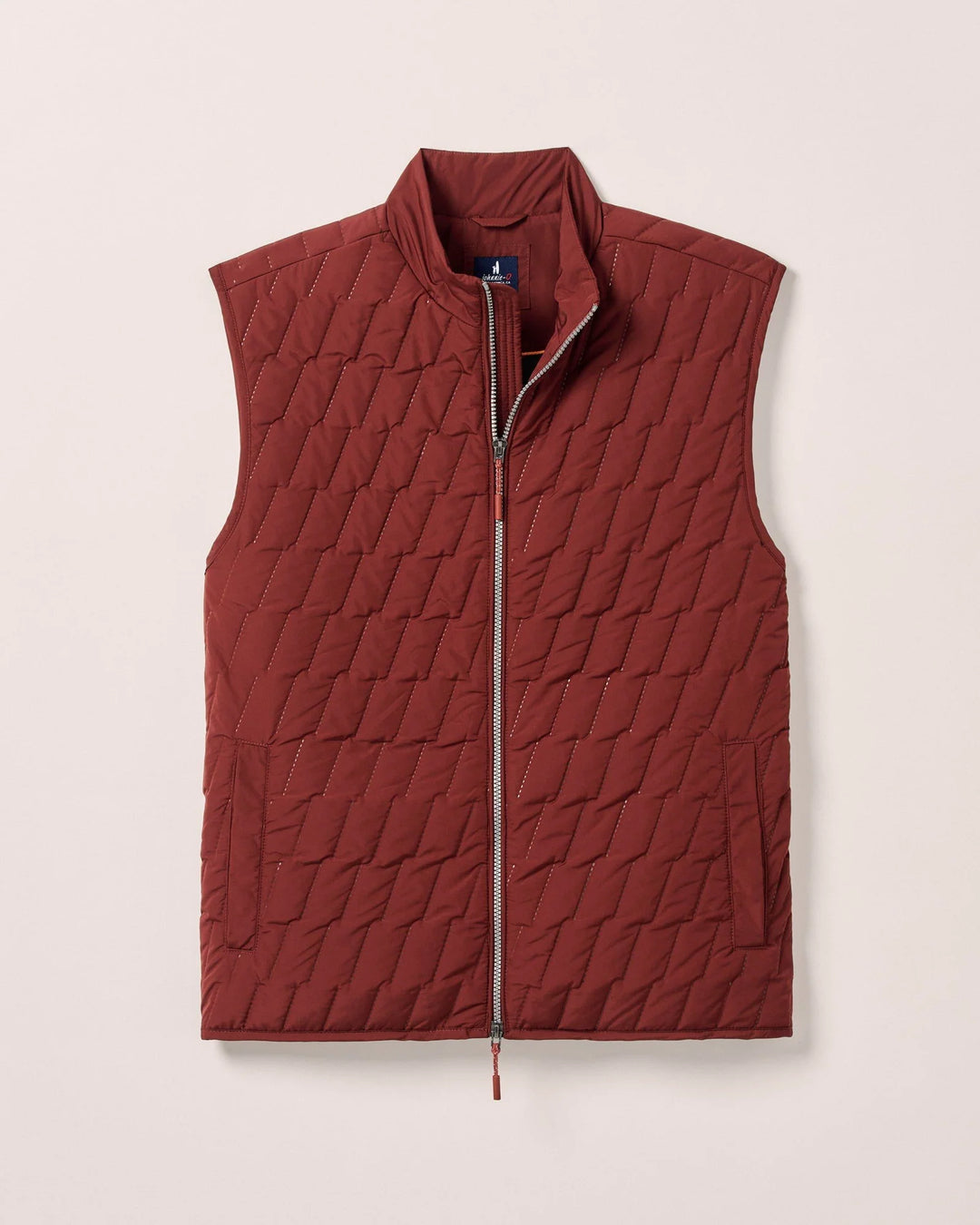 Johnnie-O Belfry Quilted Puffer Vest: Dark Maroon