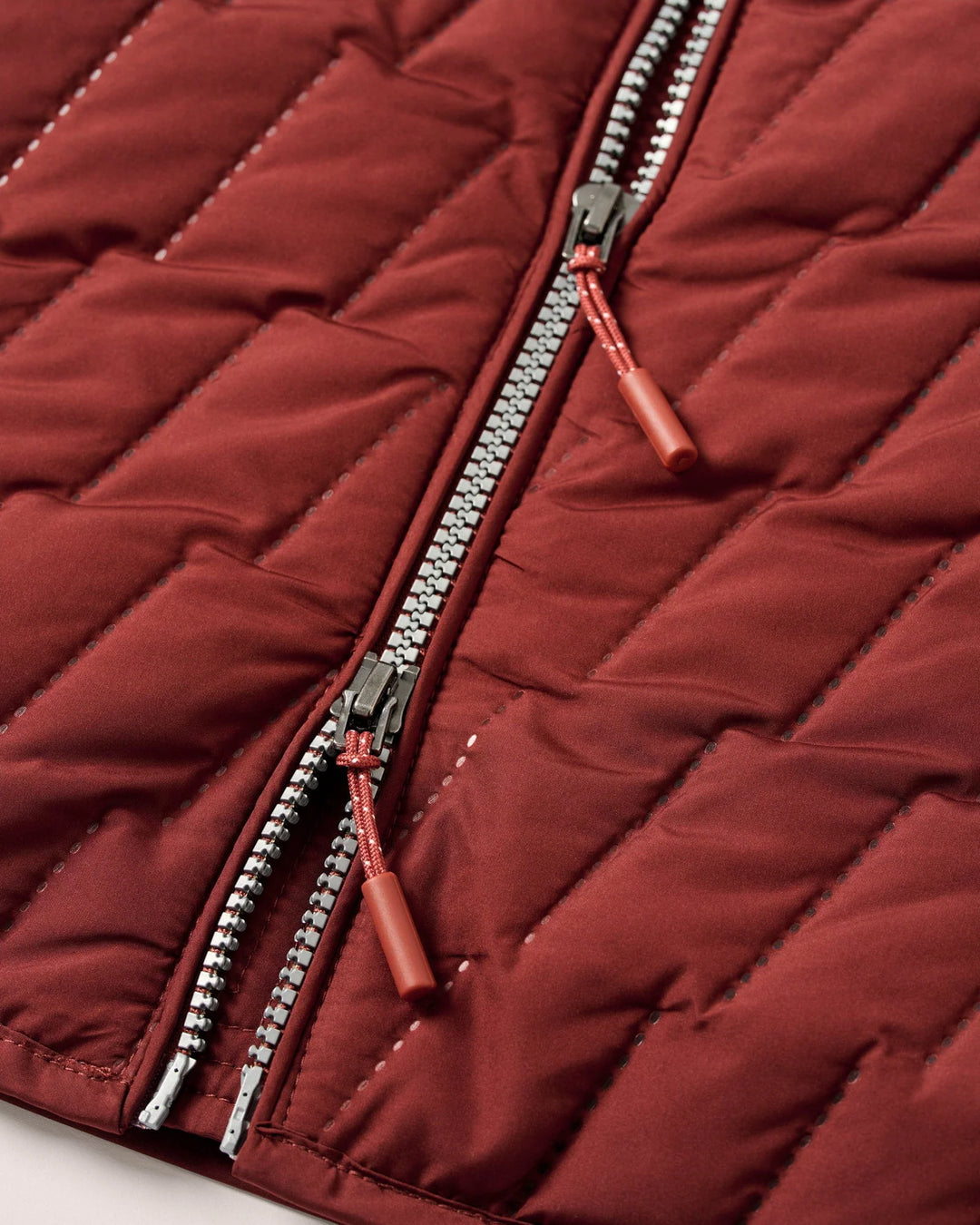 Johnnie-O Belfry Quilted Puffer Vest: Dark Maroon