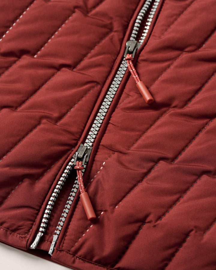 Johnnie-O Belfry Quilted Puffer Vest: Dark Maroon
