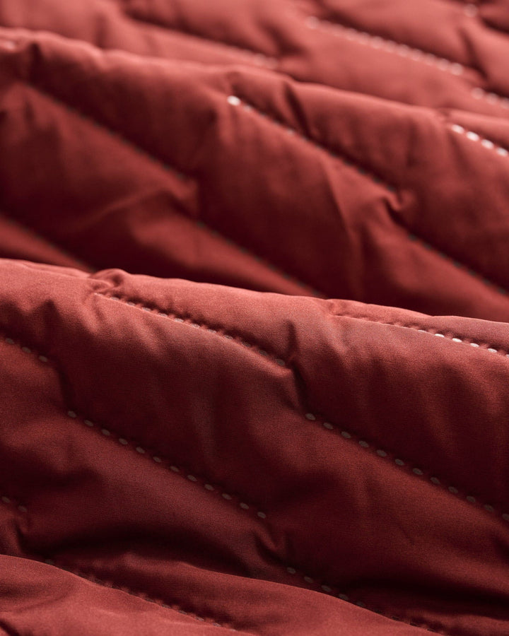 Johnnie-O Belfry Quilted Puffer Vest: Dark Maroon