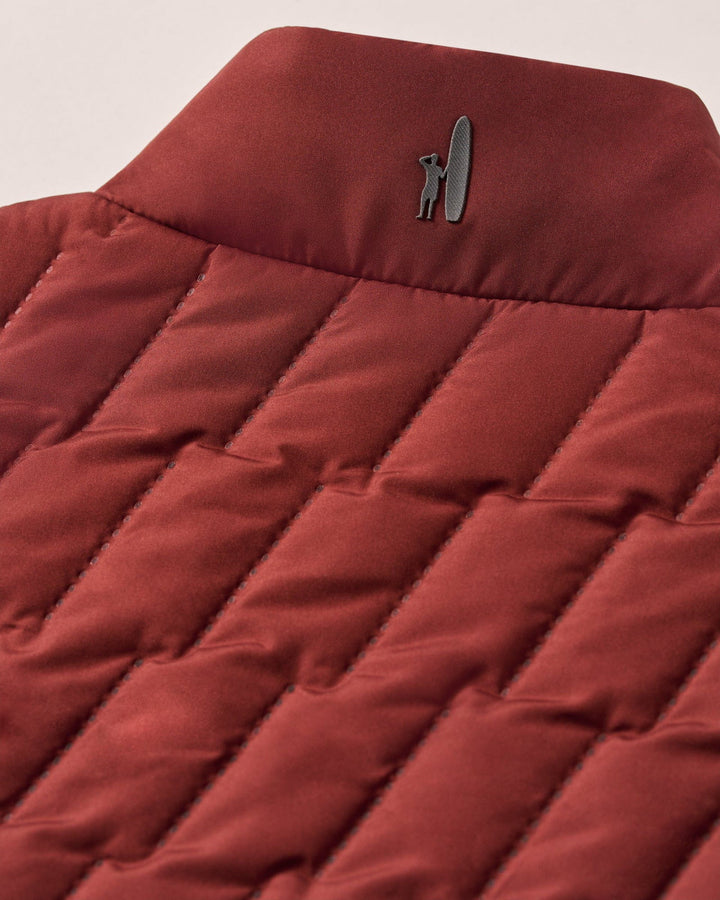 Johnnie-O Belfry Quilted Puffer Vest: Dark Maroon