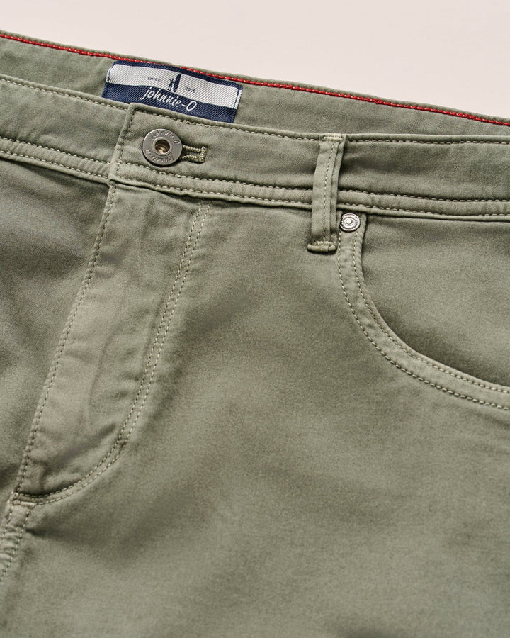 Johnnie-O Carmel Sateen 5-Pocket Pants: Agave Green