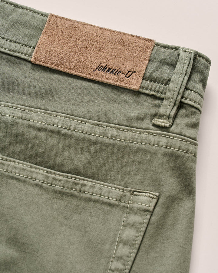 Johnnie-O Carmel Sateen 5-Pocket Pants: Agave Green