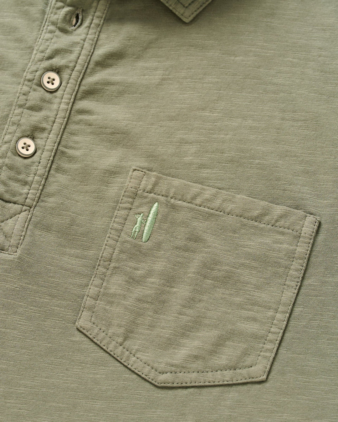 Johnnie-O Long Sleeve Original 4-Button Coastal Wash Polo: Agave Green