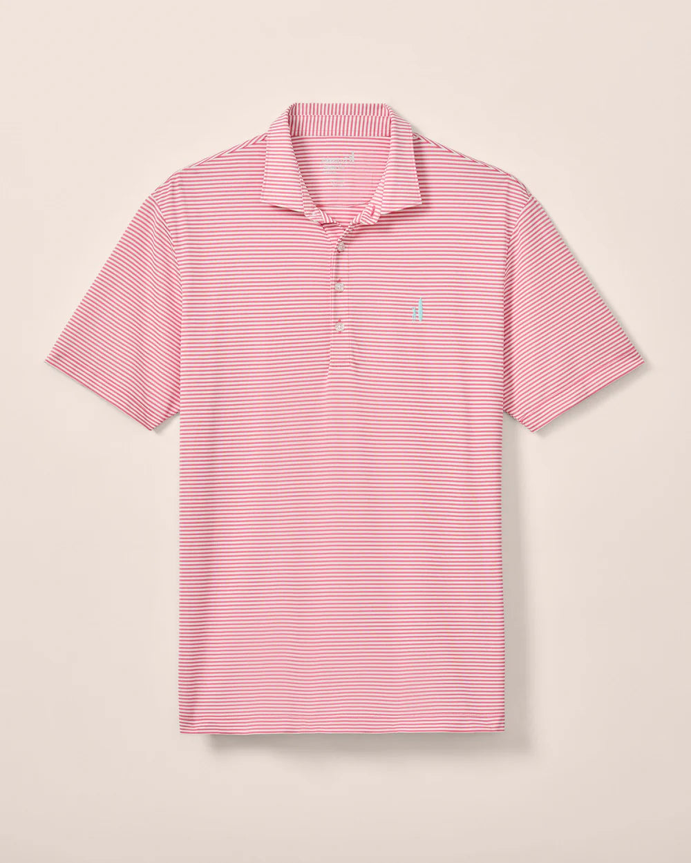 Johnnie-O Performance Mesh Polo - Dru Stripe: Azalea