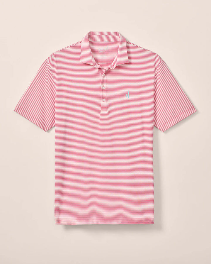 Johnnie-O Performance Mesh Polo - Dru Stripe: Azalea