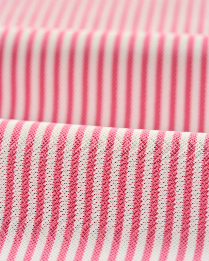 Johnnie-O Performance Mesh Polo - Dru Stripe: Azalea