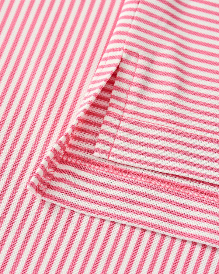 Johnnie-O Performance Mesh Polo - Dru Stripe: Azalea