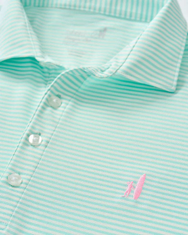 Johnnie-O Performance Mesh Polo - Dru Stripe: Sardinia