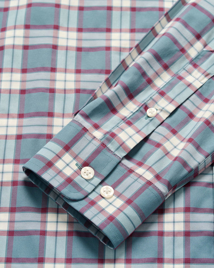 Johnnie-O Feldy Performance Button Down Shirt: Laguna Blue