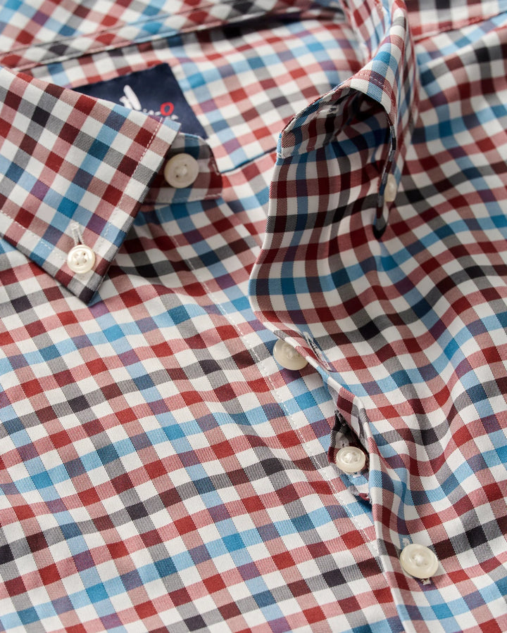 Johnnie-O Hartwick Performance Button Down Shirt: Malibu Red