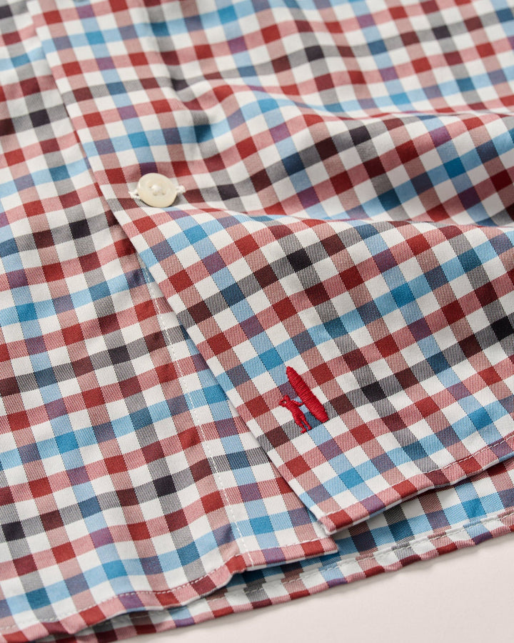 Johnnie-O Hartwick Performance Button Down Shirt: Malibu Red
