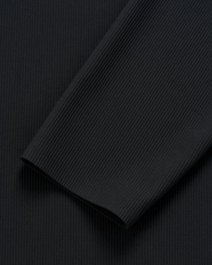 Johnnie-O Hoppin Ribbed Knit Performance Hoodie: Black