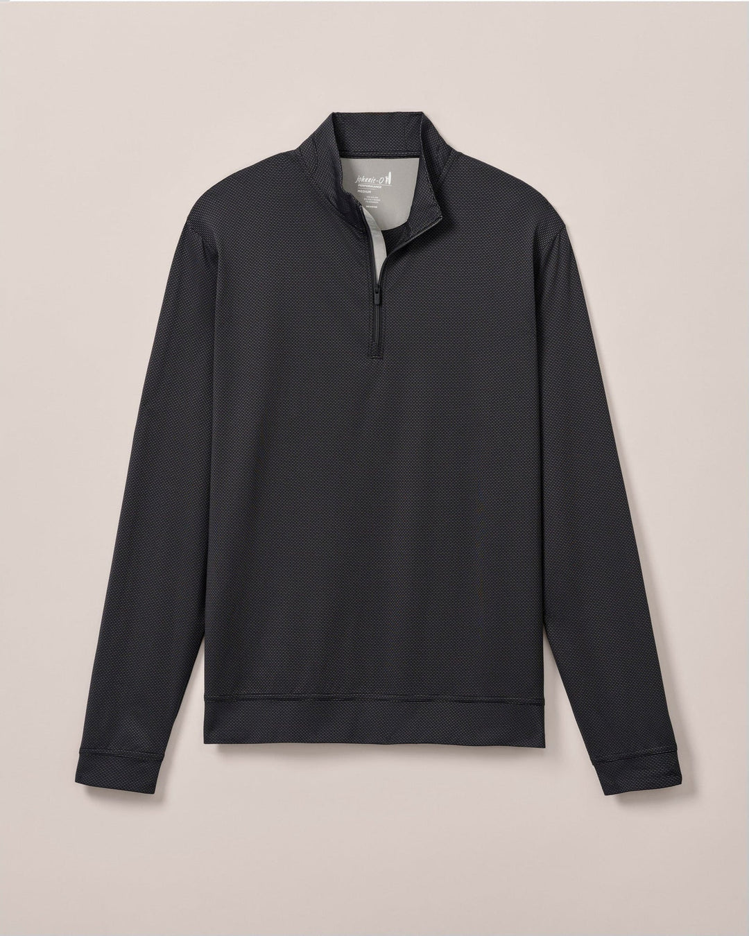 Johnnie-O Jamie Jacquard Stretch 1/4-Zip Pullover: Black Seal