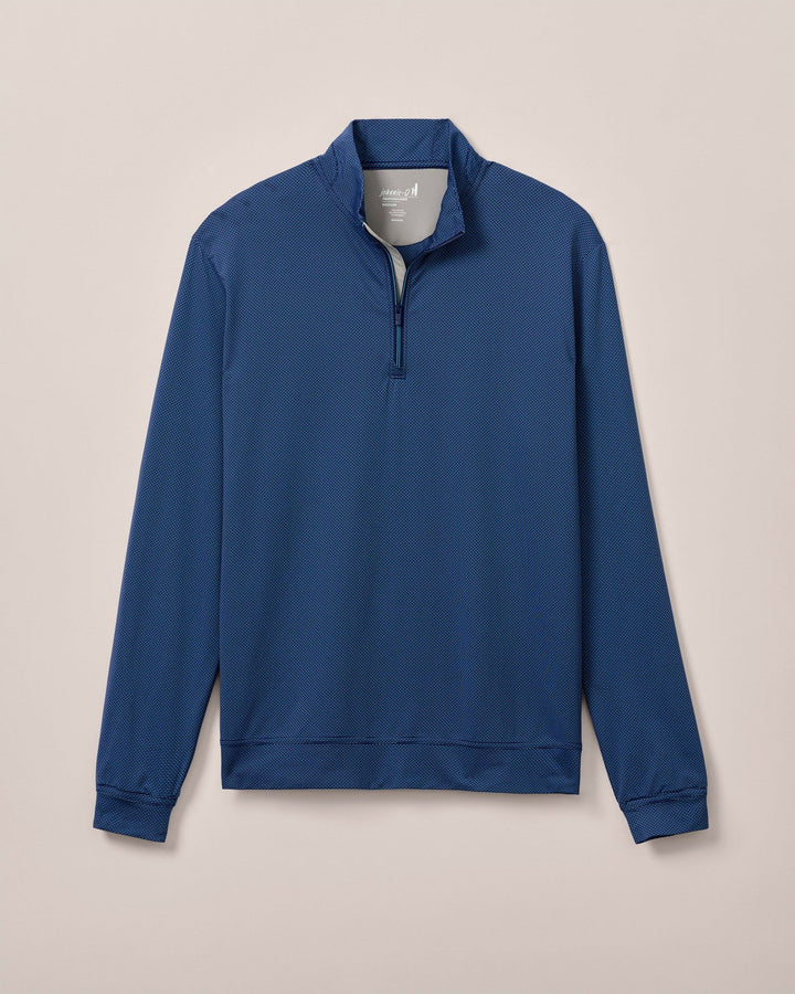 Johnnie-O Jamie Jacquard Stretch 1/4-Zip Pullover: Navy Mahalo