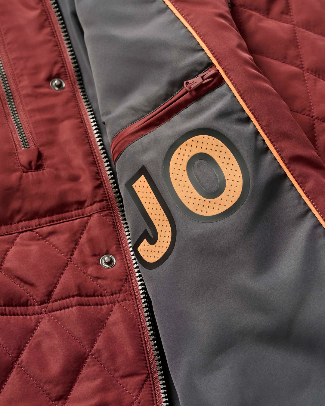 Johnnie-O Juno Quilted Snap Jacket: Dark Maroon