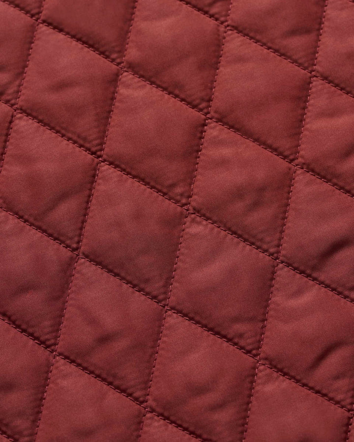 Johnnie-O Juno Quilted Snap Jacket: Dark Maroon
