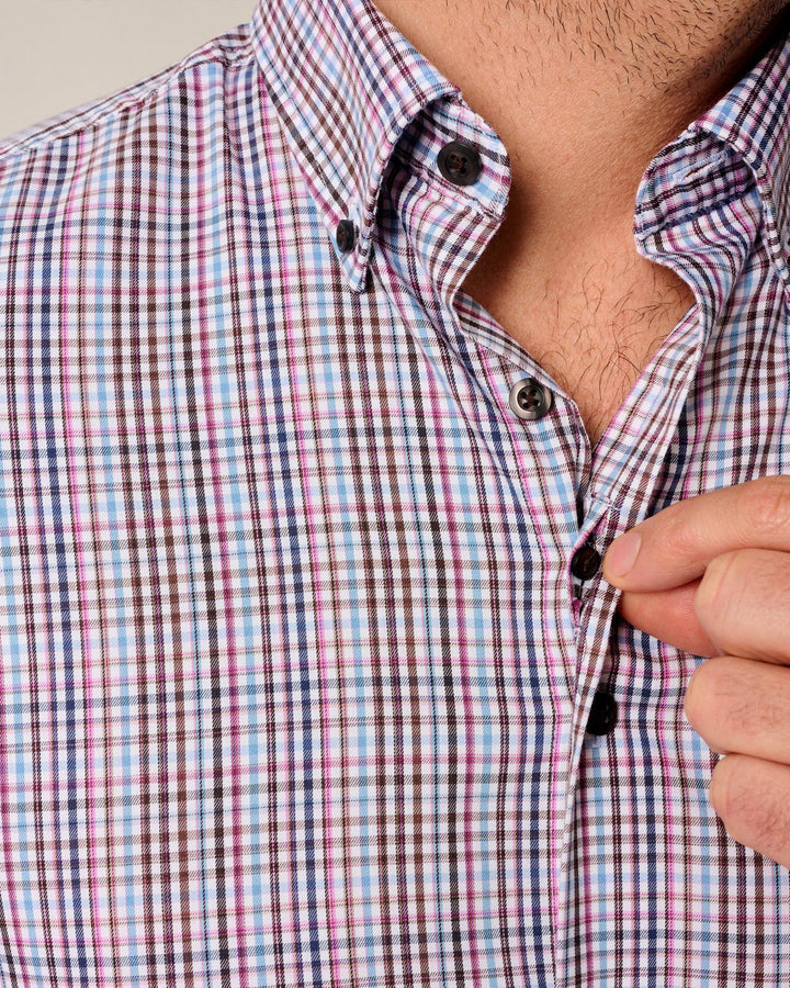Johnnie-O Adelson Performance Button Down Shirt: Coffee
