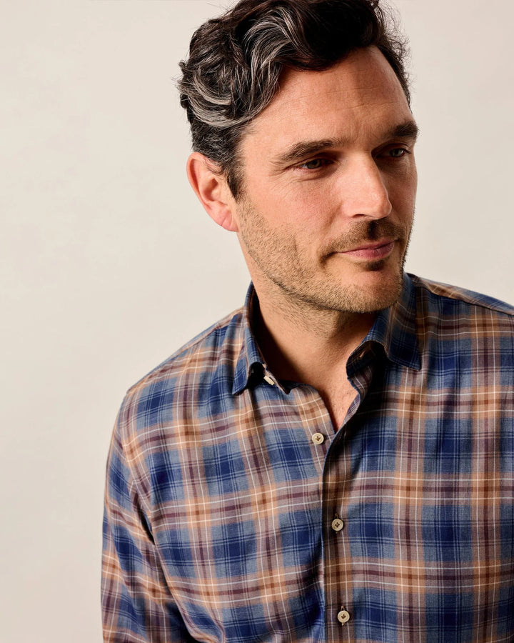 Johnnie-O Angelos Long Sleeve Sport Shirt: Hazelnut