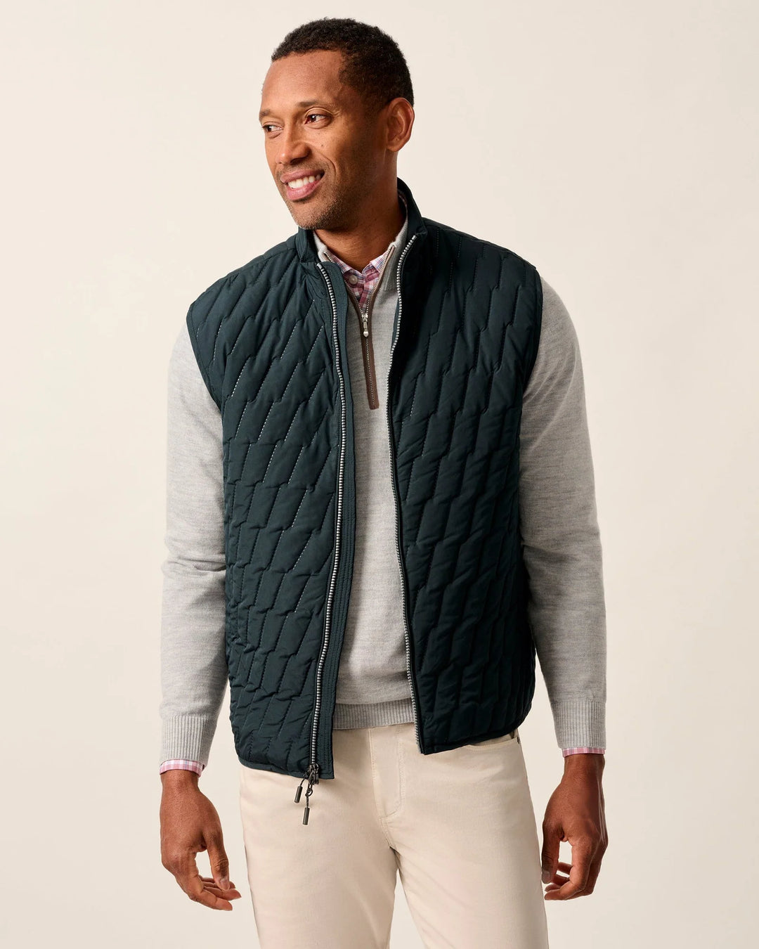 Johnnie-O Belfry Quilted Puffer Vest: Black