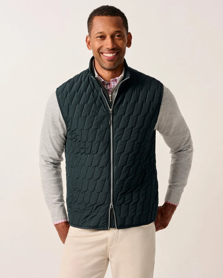 Johnnie-O Belfry Quilted Puffer Vest: Black