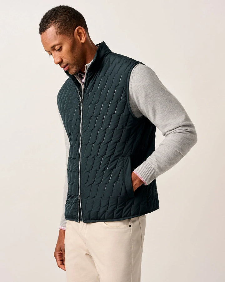 Johnnie-O Belfry Quilted Puffer Vest: Black
