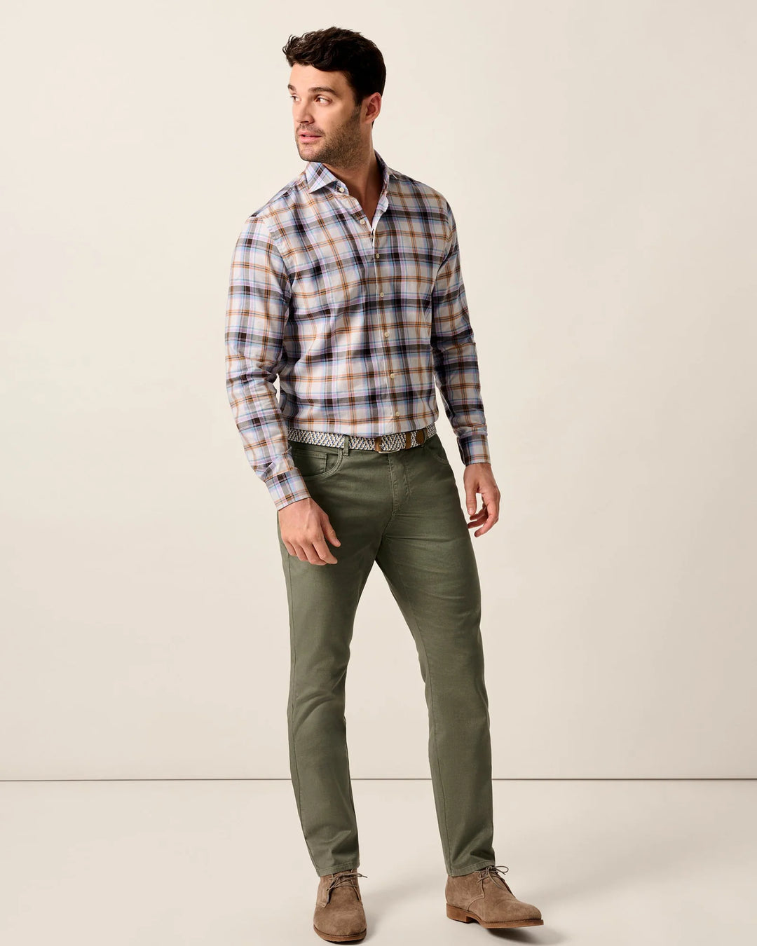 Johnnie-O Carmel Sateen 5-Pocket Pants: Agave Green