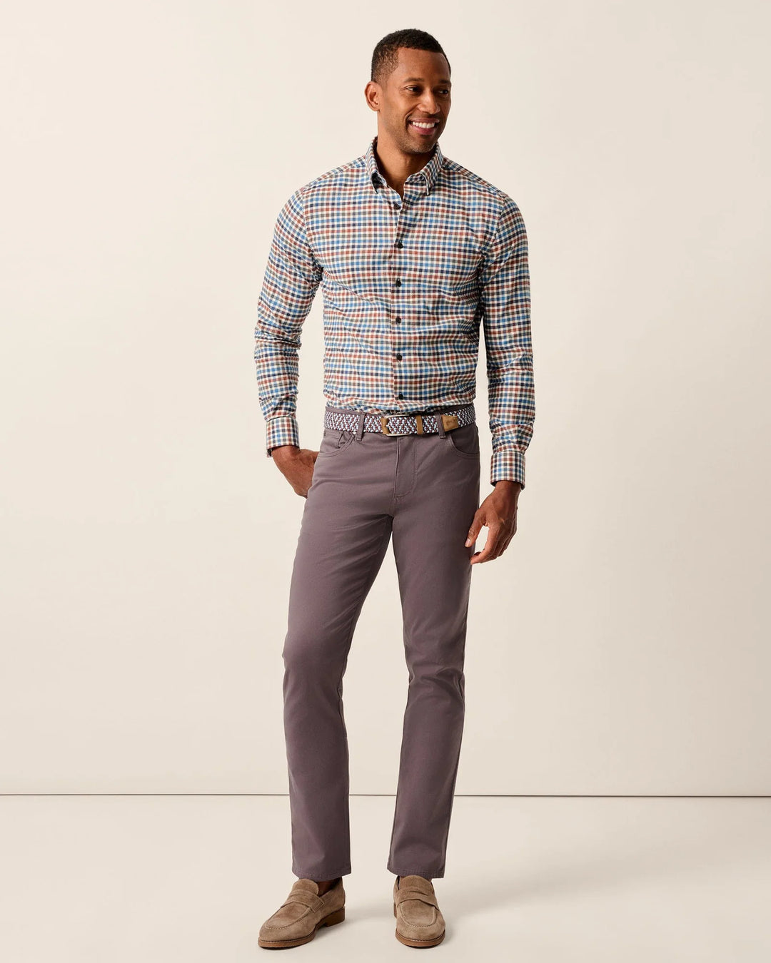 Johnnie-O Carmel Sateen 5-Pocket Pants: Pewter