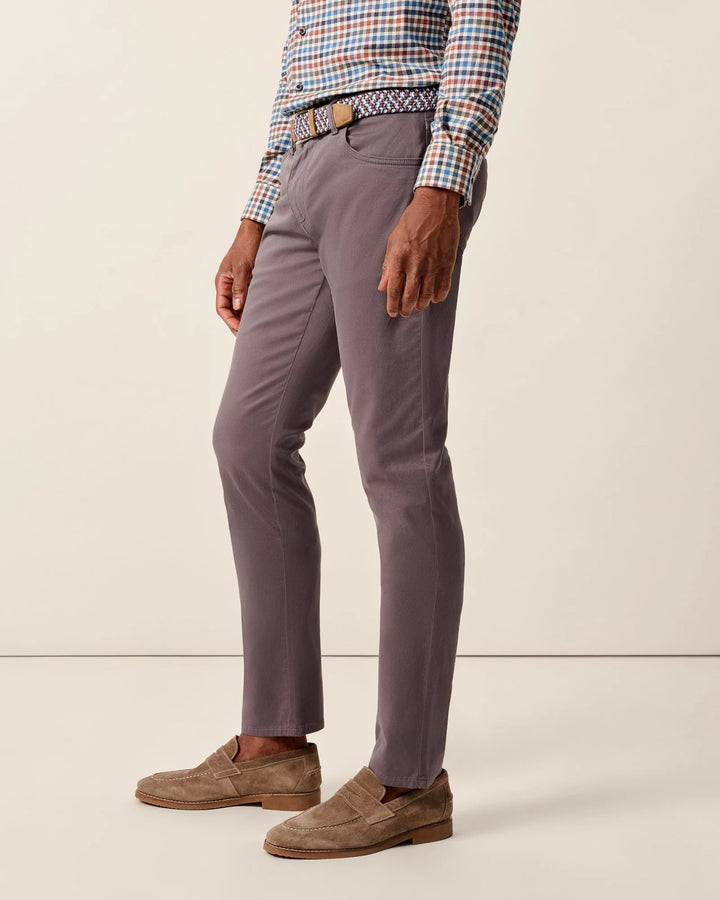 Johnnie-O Carmel Sateen 5-Pocket Pants: Pewter