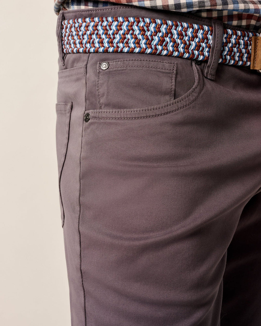 Johnnie-O Carmel Sateen 5-Pocket Pants: Pewter