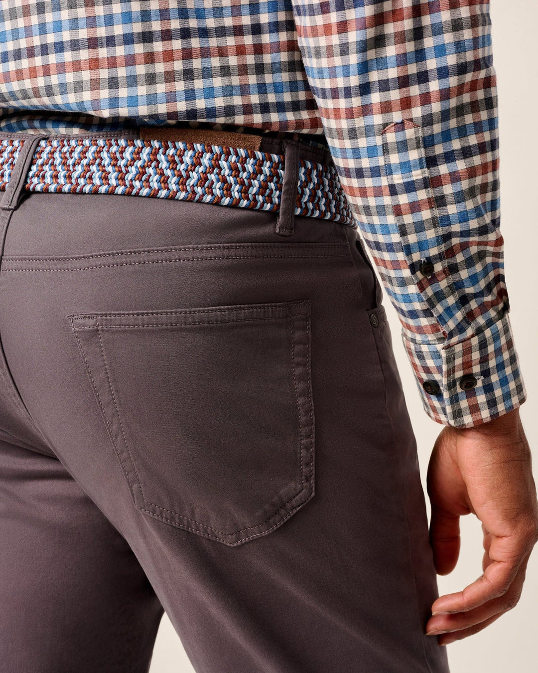 Johnnie-O Carmel Sateen 5-Pocket Pants: Pewter