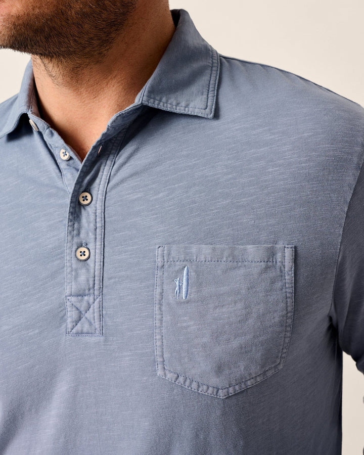 Johnnie-O Long Sleeve Original 4-Button Coastal Wash Polo: Cloudburst