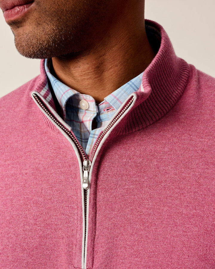 Johnnie-O Desmond 1/4 Zip Pullover: Berry
