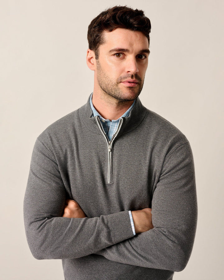 Johnnie-O Desmond 1/4 Zip Pullover: Charcoal