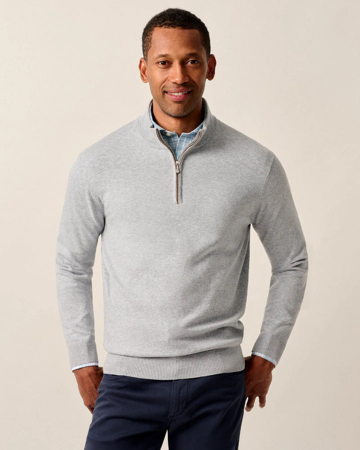 Johnnie-O Desmond 1/4 Zip Pullover: Pebble