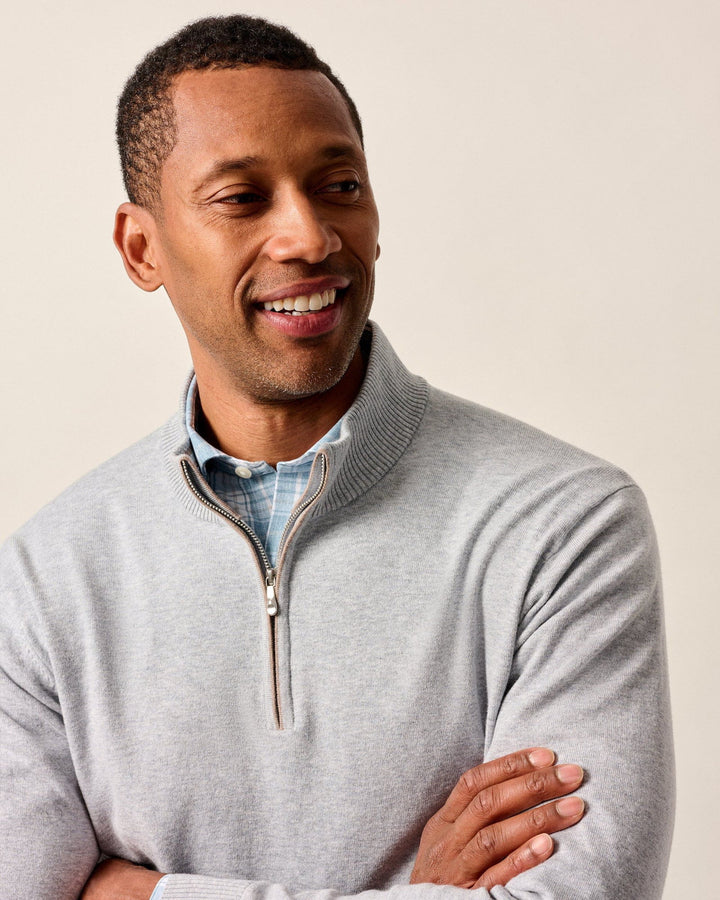 Johnnie-O Desmond 1/4 Zip Pullover: Pebble