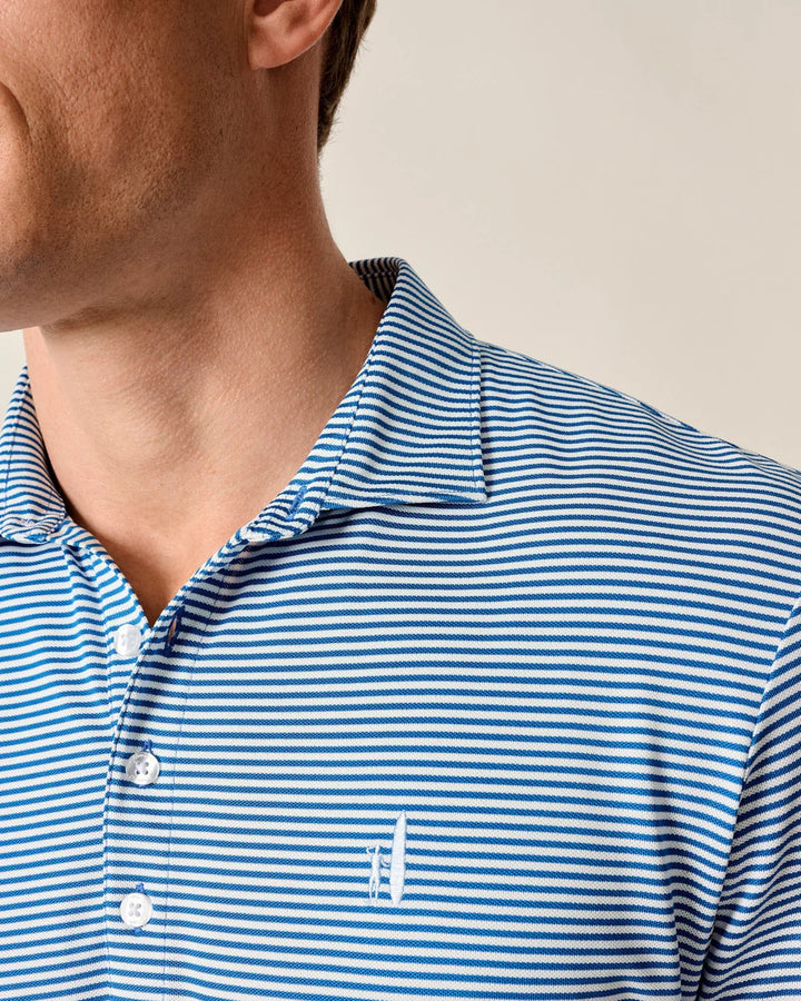 Johnnie-O Performance Mesh Polo - Dru Stripe: Palisades Blue