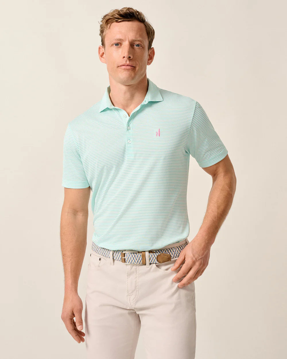 Johnnie-O Performance Mesh Polo - Dru Stripe: Sardinia