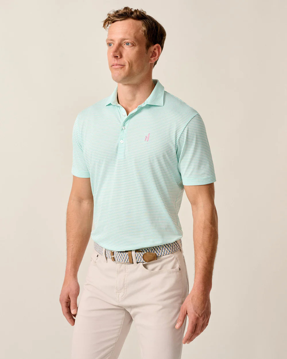 Johnnie-O Performance Mesh Polo - Dru Stripe: Sardinia