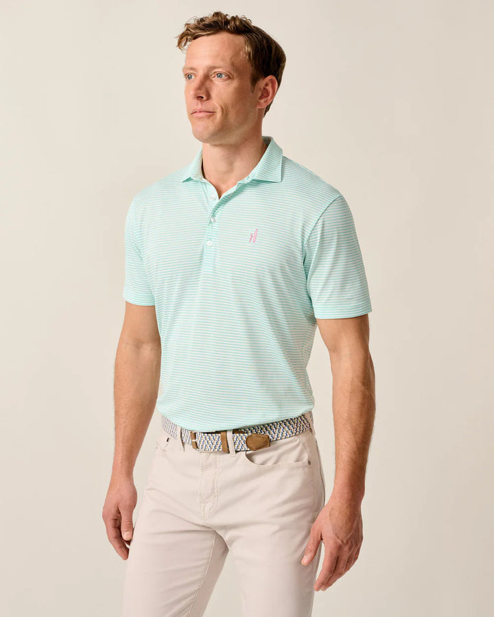 Johnnie-O Performance Mesh Polo - Dru Stripe: Sardinia
