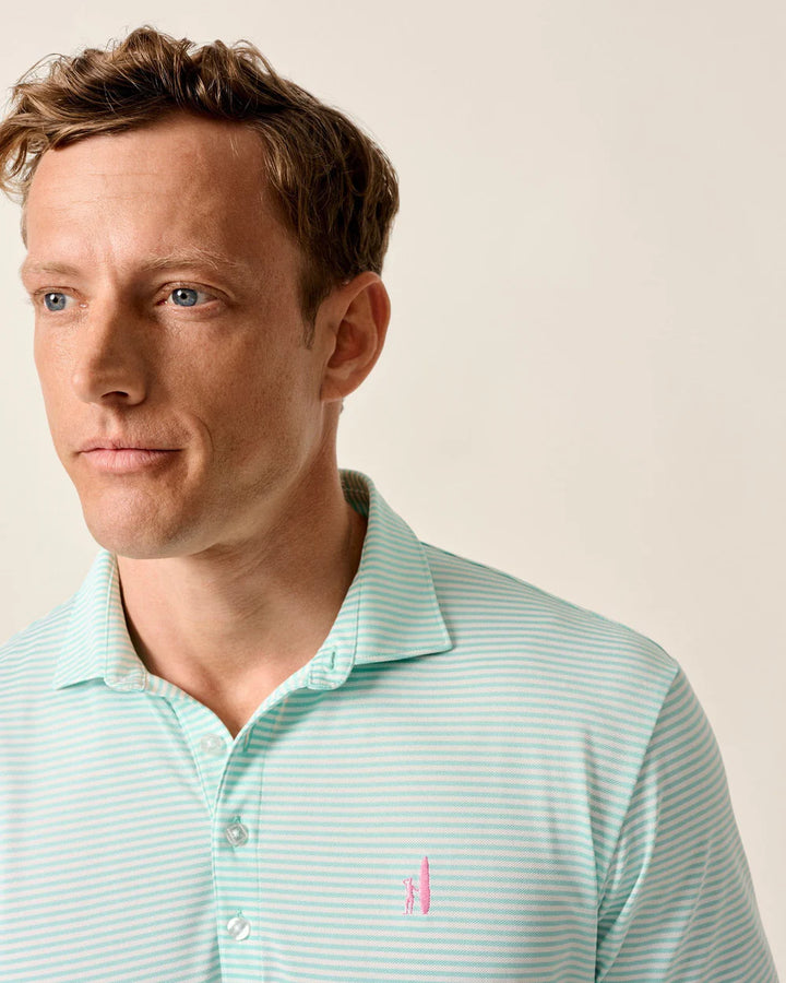 Johnnie-O Performance Mesh Polo - Dru Stripe: Sardinia
